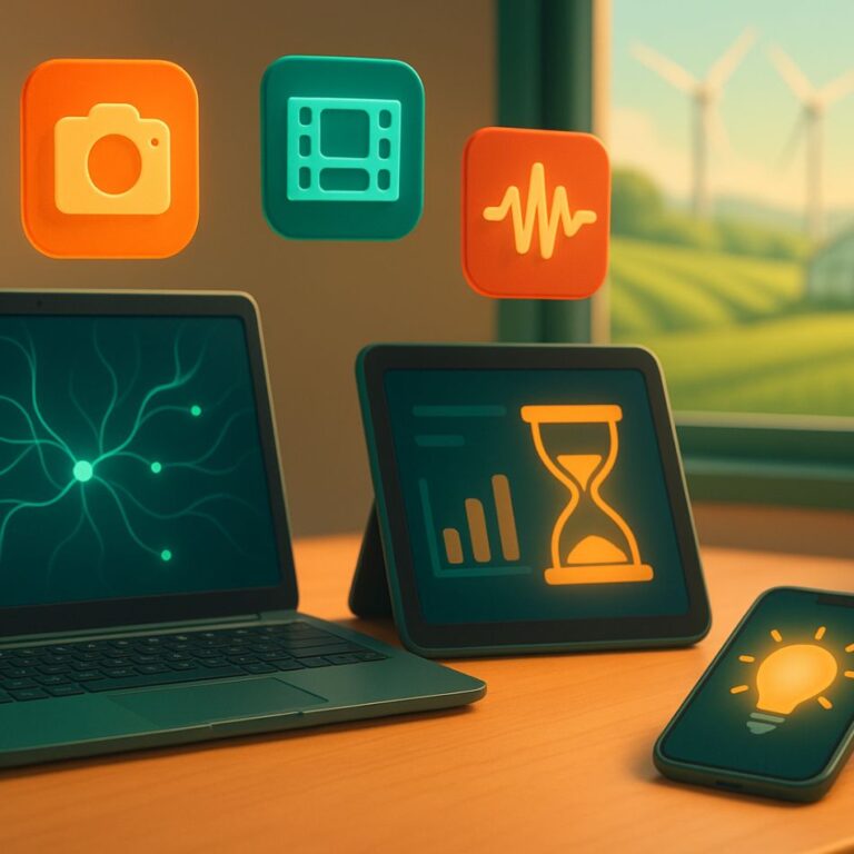 AI in je bedrijf: creatief én praktisch. Laptop, AI, media, boerenachtergrond